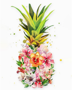 Tropical Floral Pineapple - 40x50 cm paint by numbers kit