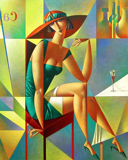 Geometric Cocktail Muse - 40x50 cm paint by numbers kit