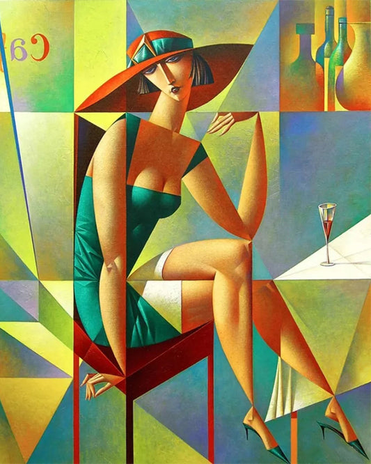 Geometric Cocktail Muse - 40x50 cm paint by numbers kit