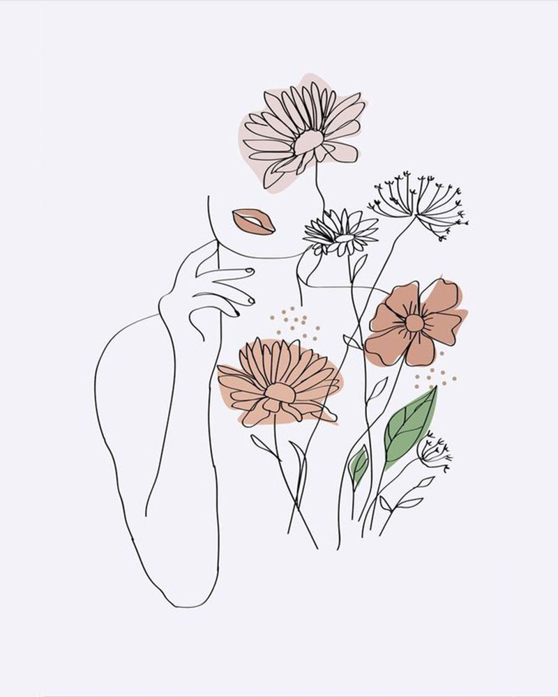 Floral Daydream Line Art - 40x50 cm paint by numbers kit