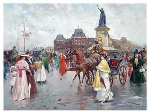 Elegant Carriage Promenade - 40x50 cm paint by numbers kit
