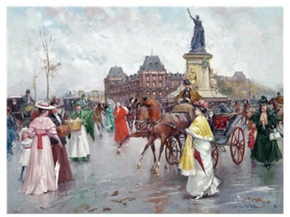 Elegant Carriage Promenade - 40x50 cm paint by numbers kit