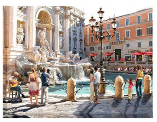 Roman Fountain Afternoon - 40x50 cm paint by numbers kit