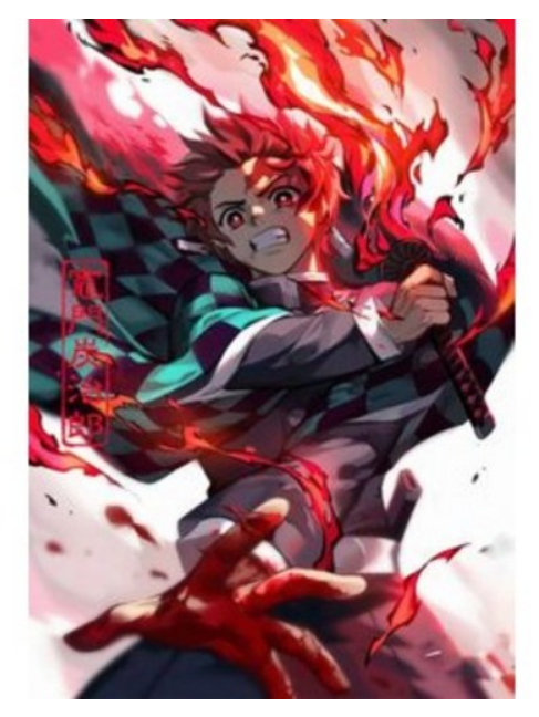 Crimson Flame Swordsman - 40x50 cm paint by numbers kit
