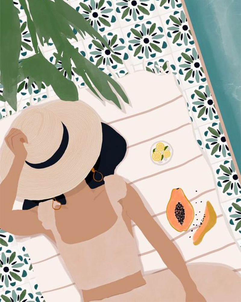 Summer Papaya Escape - 40x50 cm paint by numbers kit