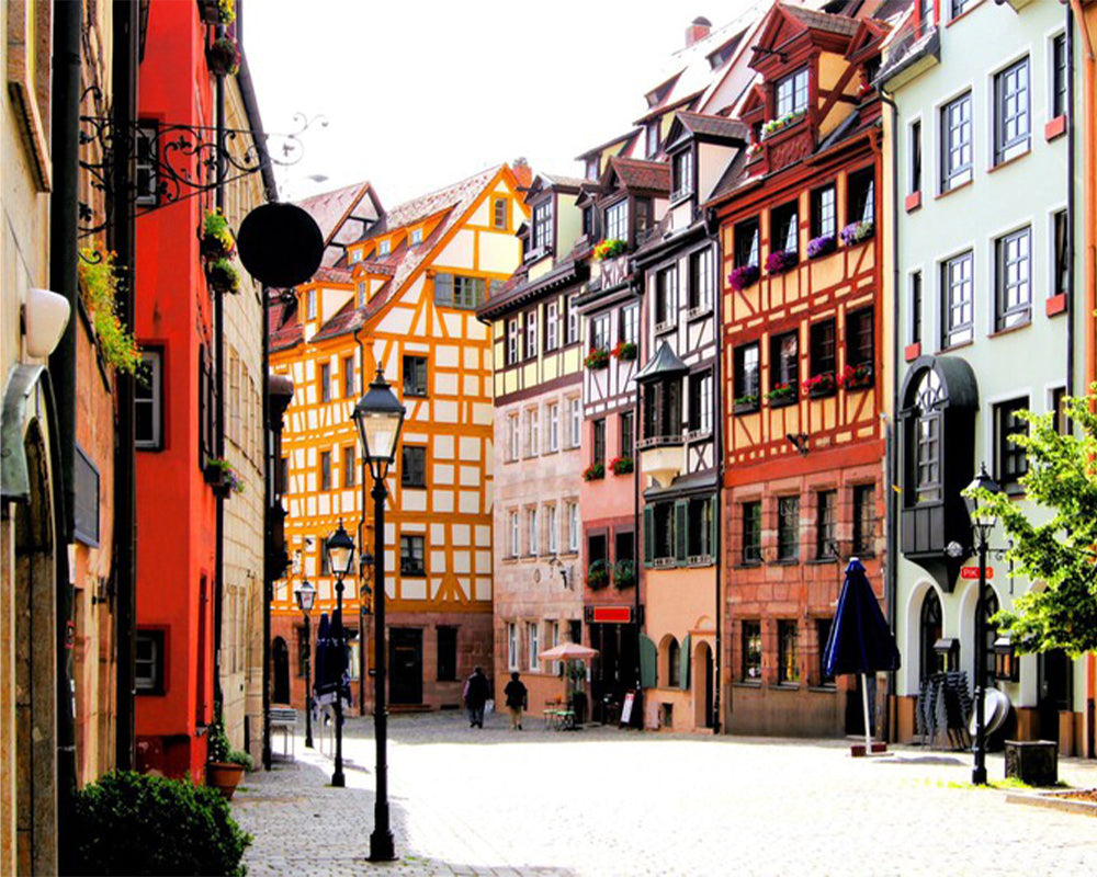 Colorful Old Town Street - 40x50 cm paint by numbers kit