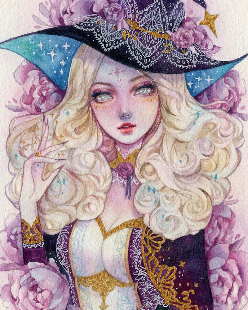 Enchanted Rose Witch - 40x50 cm paint by numbers kit