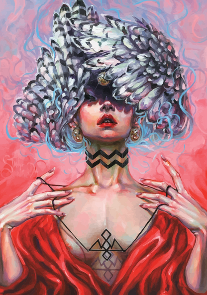Feathered Masquerade Muse - 40x50 cm paint by numbers kit