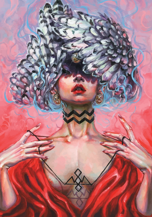 Feathered Masquerade Muse - 40x50 cm paint by numbers kit