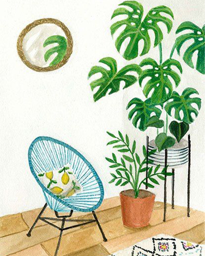 Modern Monstera Corner - 40x50 cm paint by numbers kit