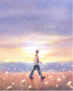 Sunset Shore Wanderer - 40x50 cm paint by numbers kit