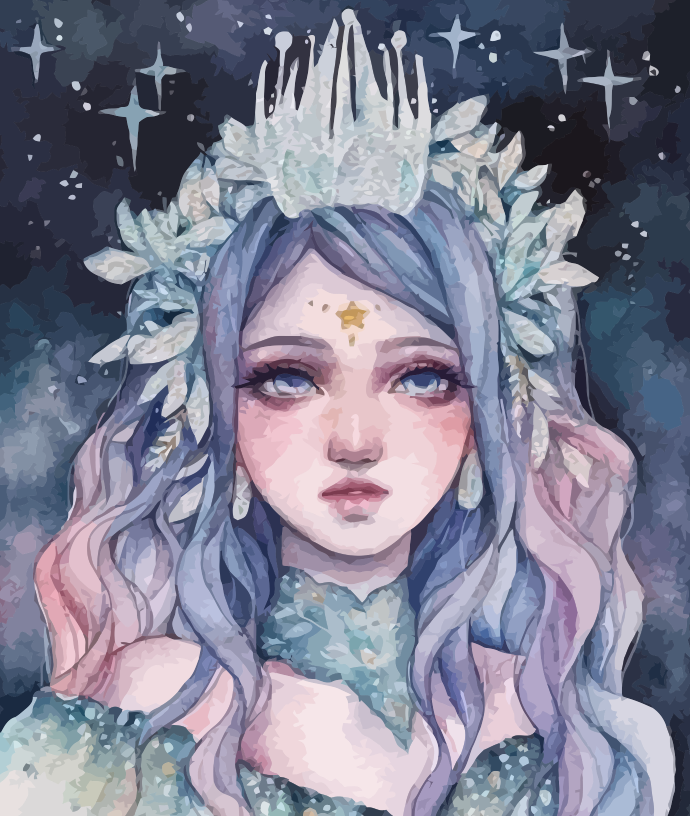 Ice Crystal Princess - 40x50 cm paint by numbers kit