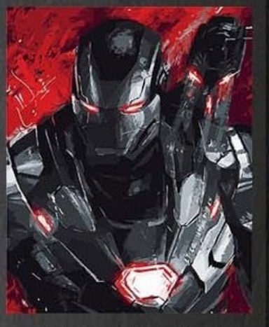 Crimson Armored Guardian - 40x50 cm paint by numbers kit