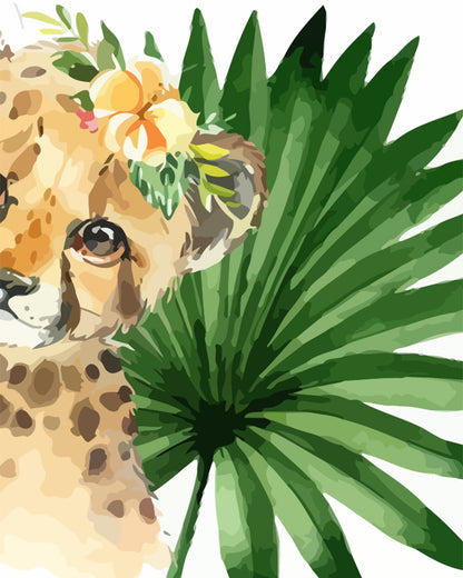 Tropical Baby Cheetah - 40x50 cm paint by numbers kit