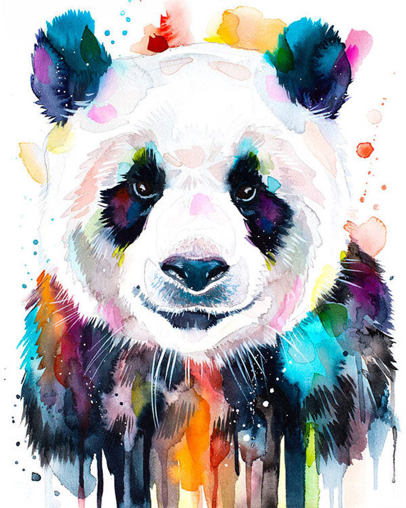 Rainbow Watercolor Panda - 40x50 cm paint by numbers kit