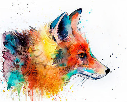 Vibrant Watercolor Fox - 40x50 cm paint by numbers kit