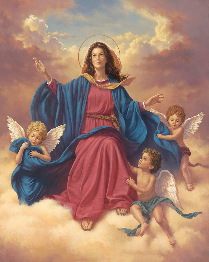Heavenly Mother with Cherubs - 40x50 cm paint by numbers kit