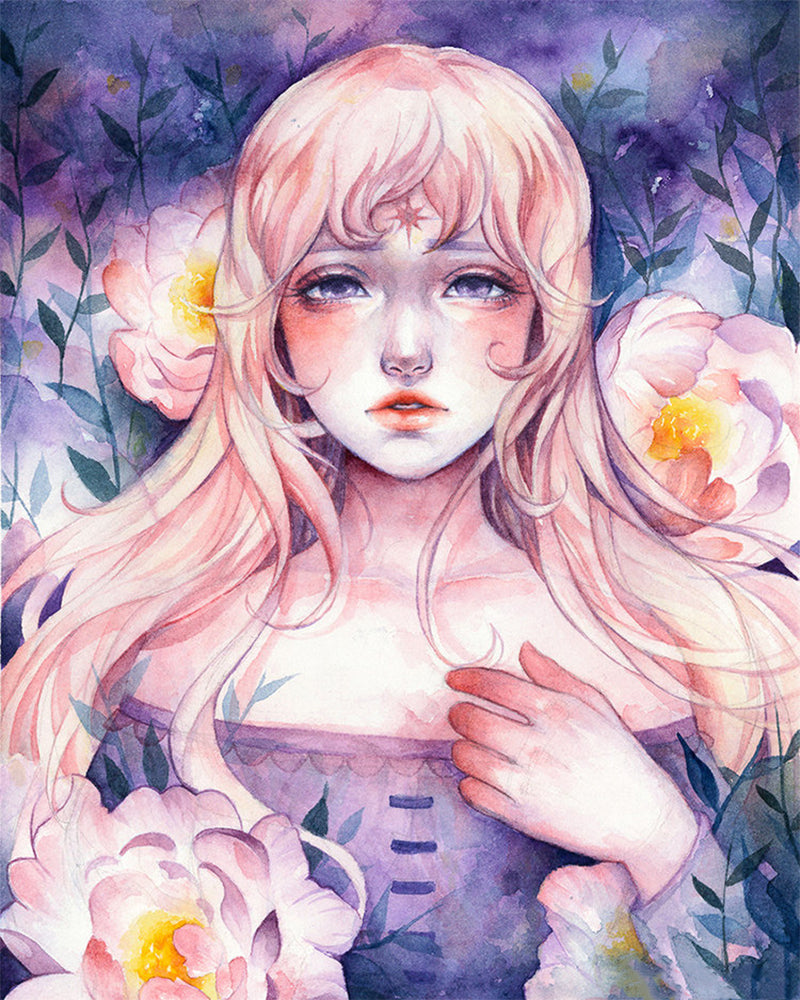 Blush Garden Maiden - 40x50 cm paint by numbers kit