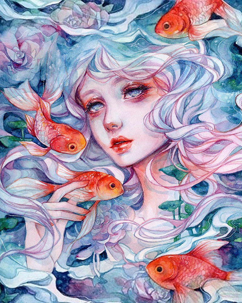Dreaming with Goldfish - 40x50 cm paint by numbers kit