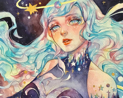 Cosmic Watercolor Muse - 40x50 cm paint by numbers kit