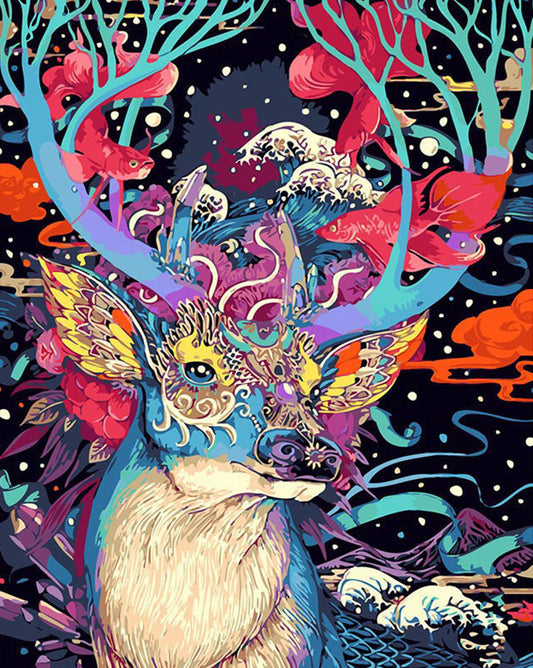 Vibrant Cosmic Deer