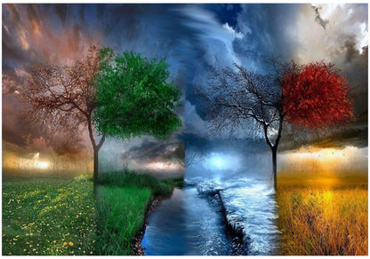 Four Seasons Trees - 40x50 cm paint by numbers kit