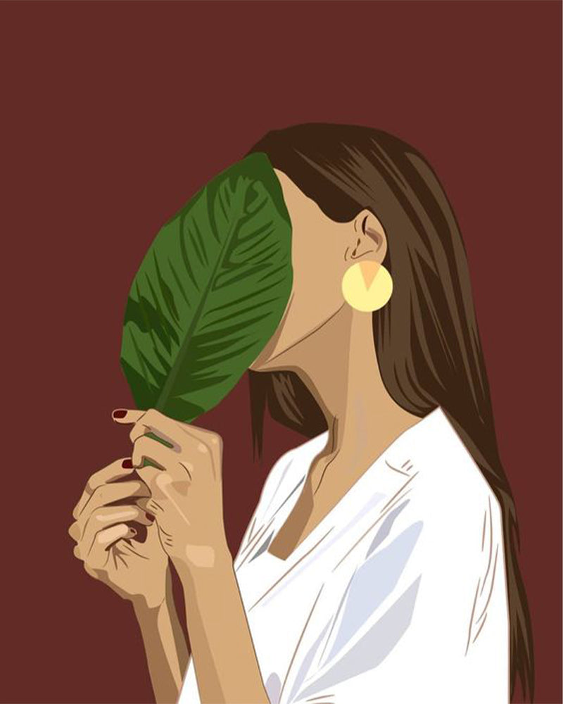 Hidden Leaf Elegance - 40x50 cm paint by numbers kit