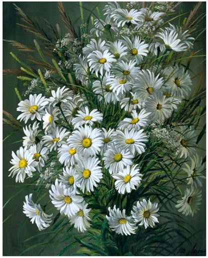 White Daisy Bouquet - 40x50 cm paint by numbers kit