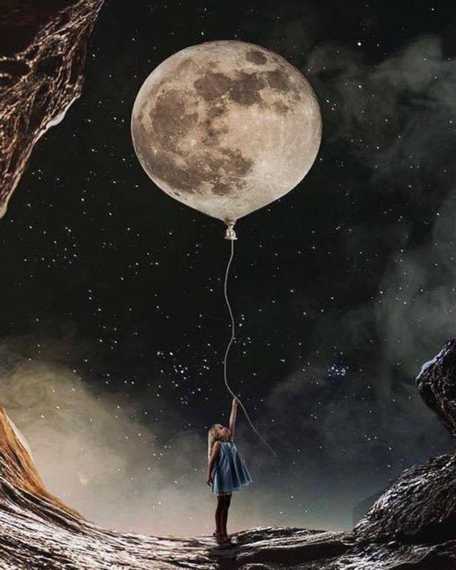 Girl Reaching for the Moon - 40x50 cm paint by numbers kit