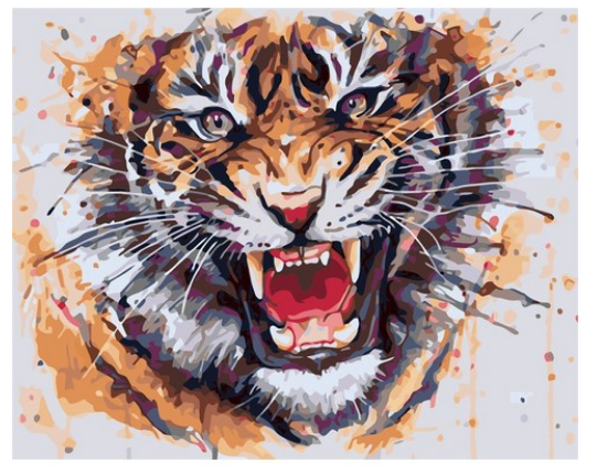Roaring Watercolor Tiger - 40x50 cm paint by numbers kit