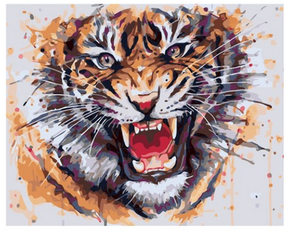 Roaring Watercolor Tiger - 40x50 cm paint by numbers kit