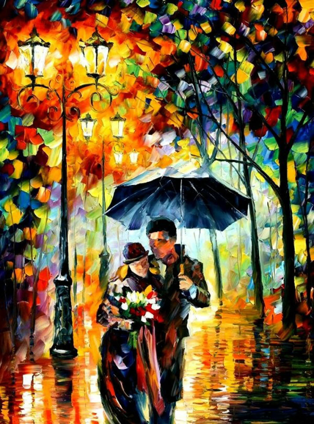 Romantic Rainy Night - 40x50 cm paint by numbers kit