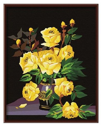 Golden Roses on Black - 40x50 cm paint by numbers kit