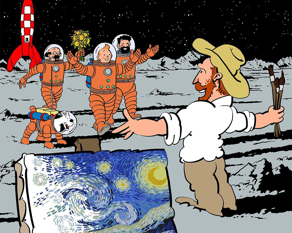 Artists on the Moon - 40x50 cm paint by numbers kit