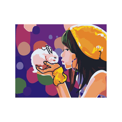 Girl with White Rabbit - 40x50 cm paint by numbers kit