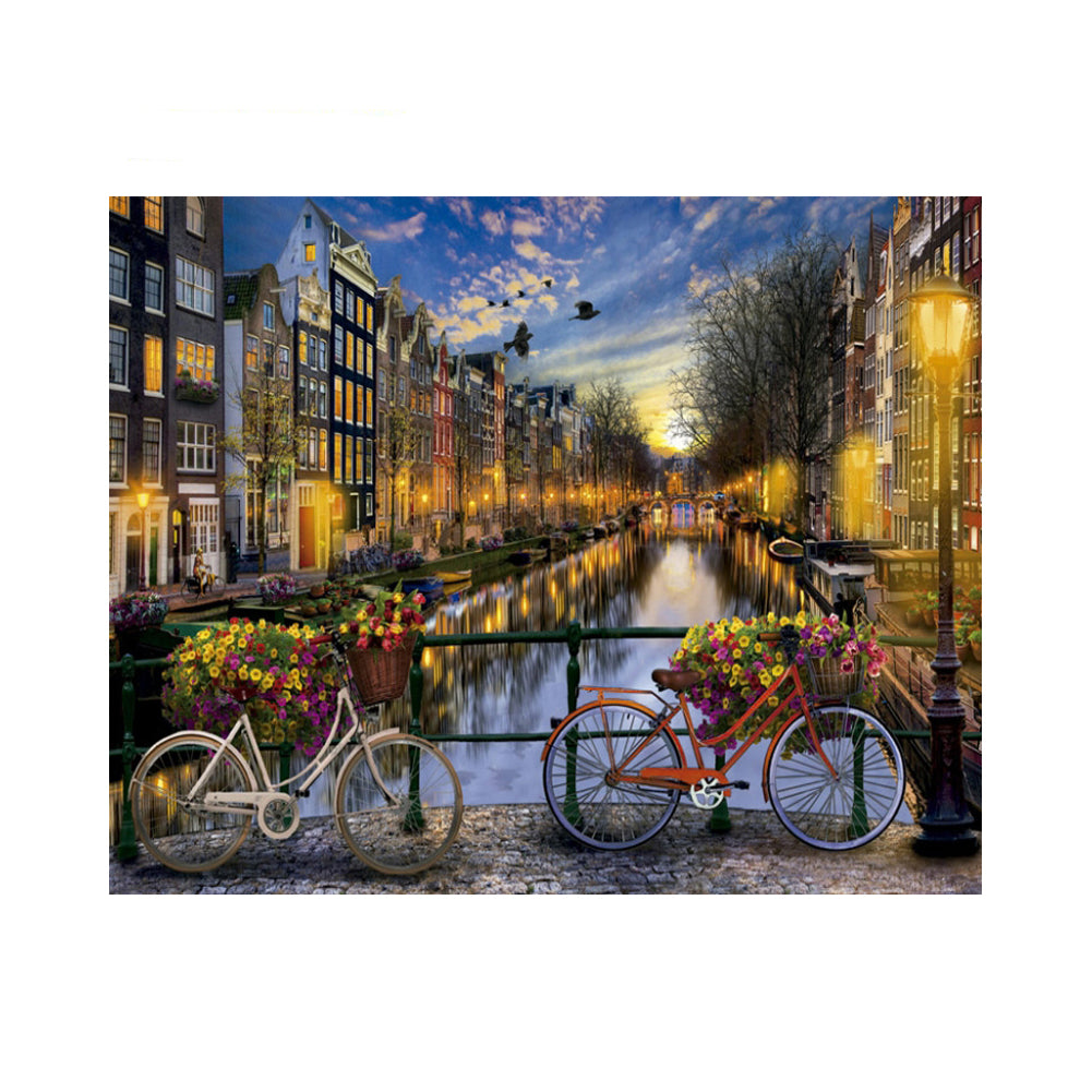Amsterdam Canal Bicycles - 40x50 cm paint by numbers kit