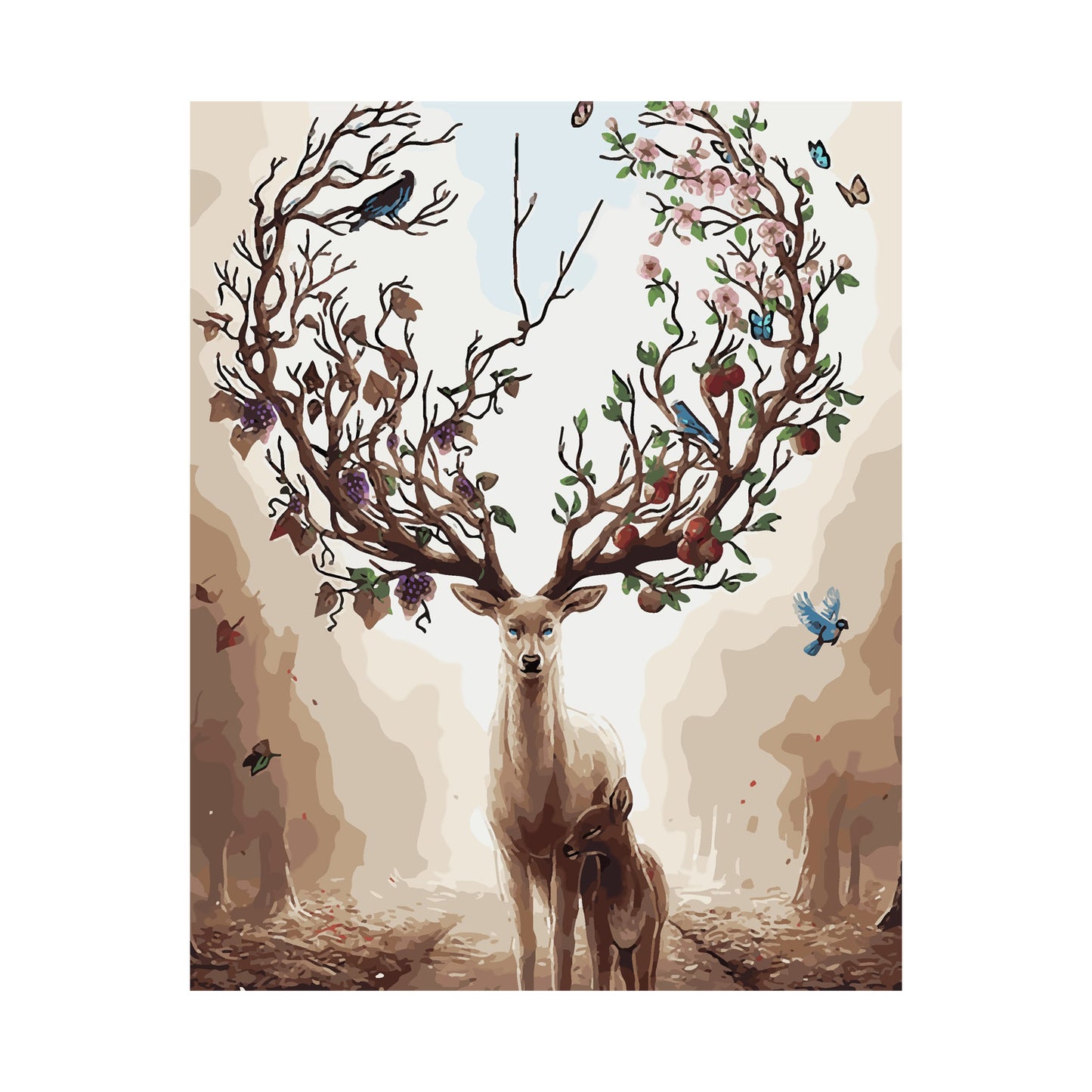 Enchanted Deer Family - 40x50 cm paint by numbers kit