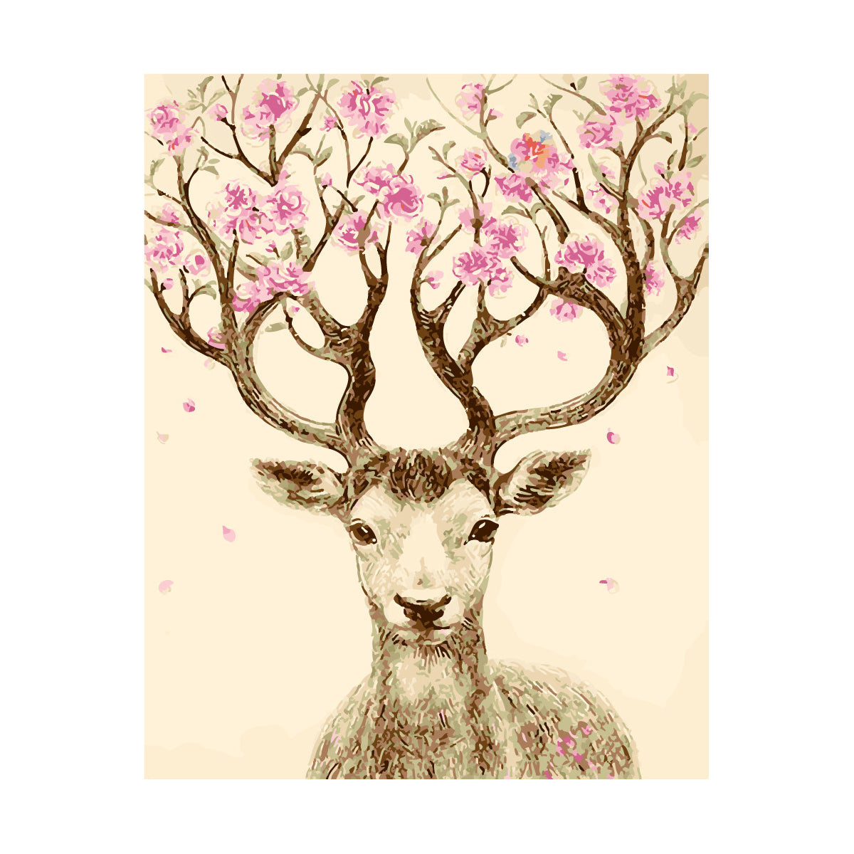 Blossoming Antler Deer - 40x50 cm paint by numbers kit