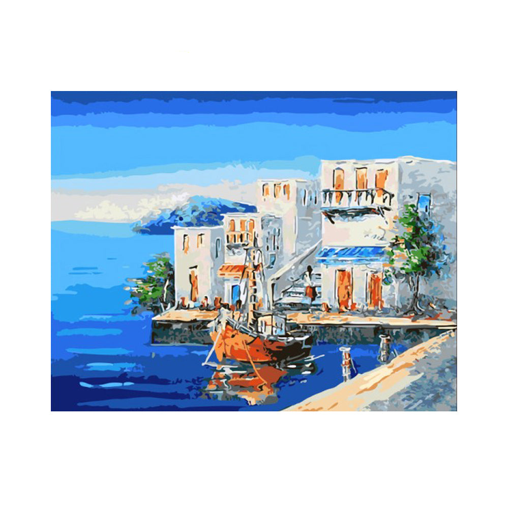 Mediterranean Seaside Village - 40x50 cm paint by numbers kit