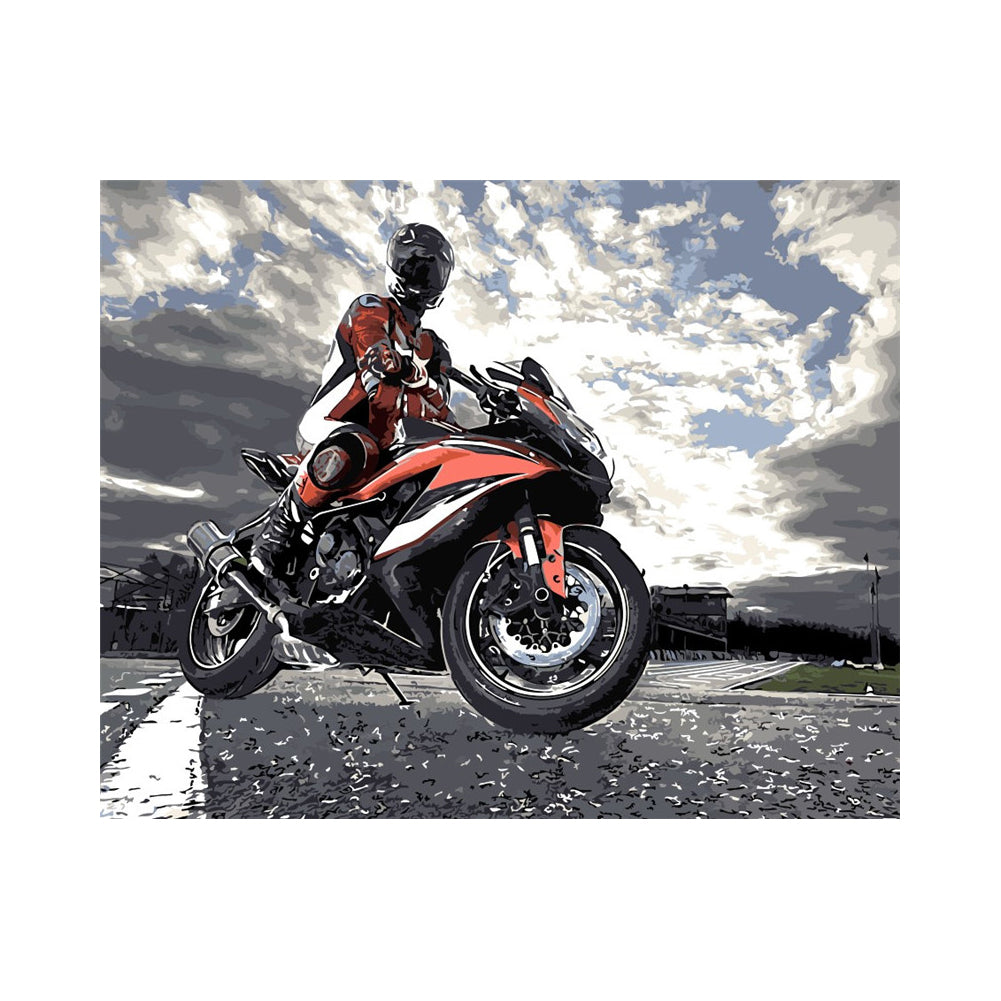 Sport Motorcycle Rider - 40x50 cm paint by numbers kit