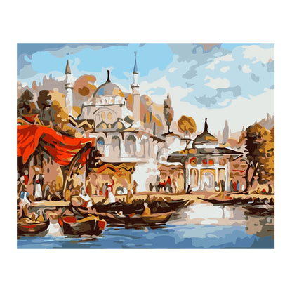 Old World Harbor City - 40x50 cm paint by numbers kit