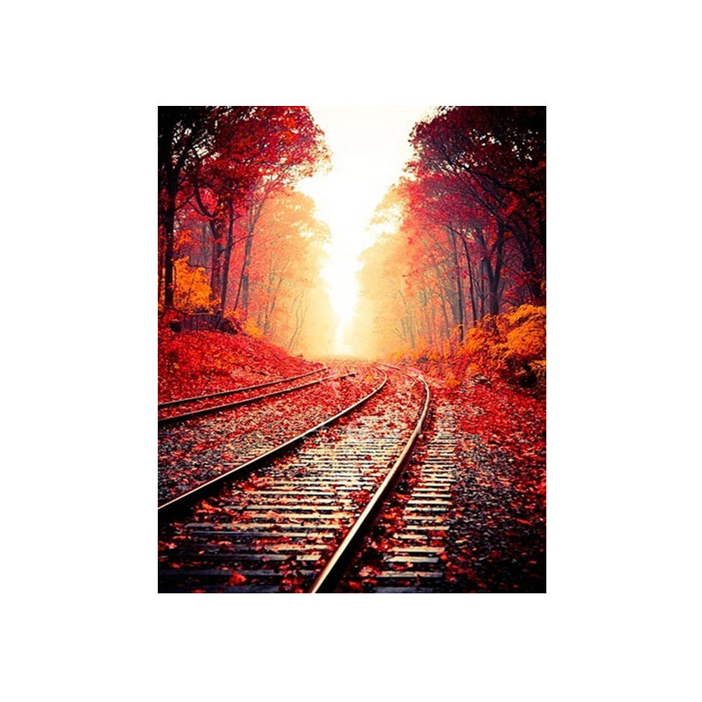 Autumn Railway Glow - 40x50 cm paint by numbers kit