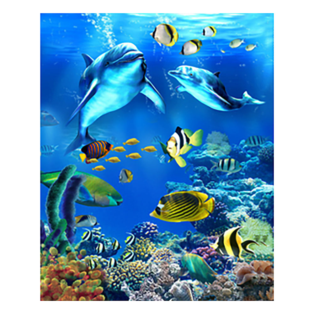 Tropical Dolphin Reef - 40x50 cm paint by numbers kit