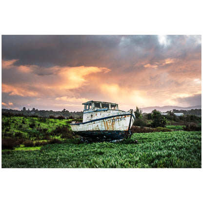 Abandoned Boat at Sunset - 40x50 cm paint by numbers kit