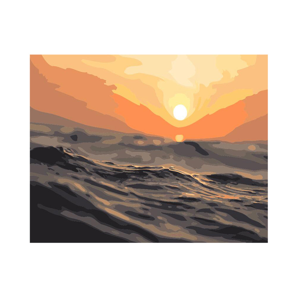Sunset Over Rocky Shore - 40x50 cm paint by numbers kit