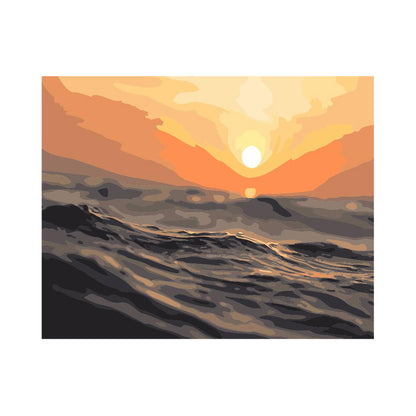 Sunset Over Rocky Shore - 40x50 cm paint by numbers kit
