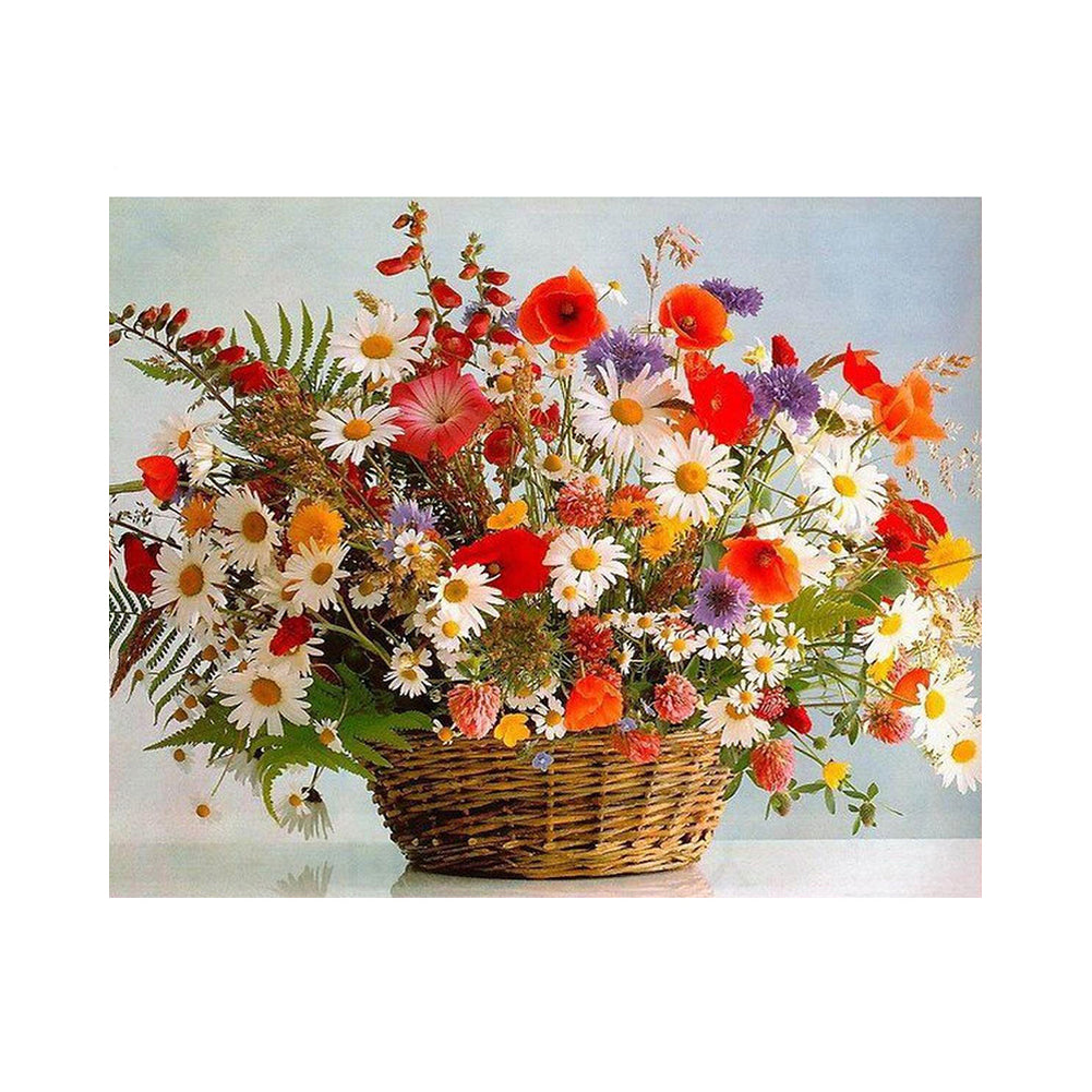 Country Wildflower Basket - 40x50 cm paint by numbers kit