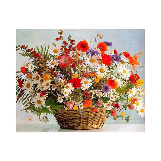 Country Wildflower Basket - 40x50 cm paint by numbers kit