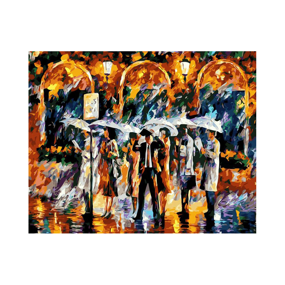Rainlit Evening Promenade - 40x50 cm paint by numbers kit