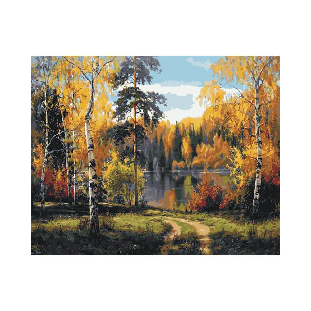 Golden Autumn Lake - 40x50 cm paint by numbers kit